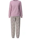 Calida Printed Pajama Set In Purple