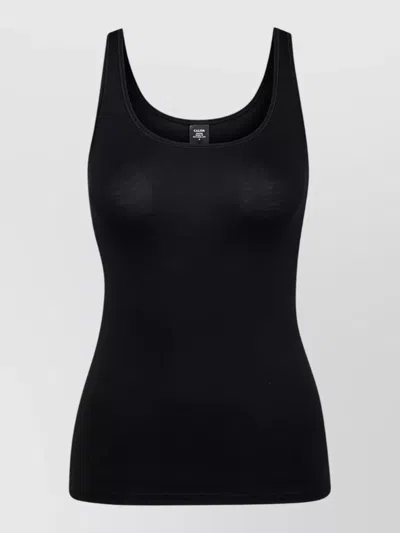 Calida Scoop Neckline Sleeveless Stretch Womens Top In Black