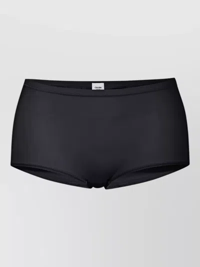 Calida Seamless Mid Rise Underwear Elastic Waistband In Black