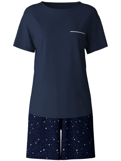 Calida Pocket Star-print Pyjamas In Blue