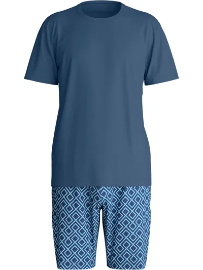 Calida Patterned-shorts Pajama In Blue