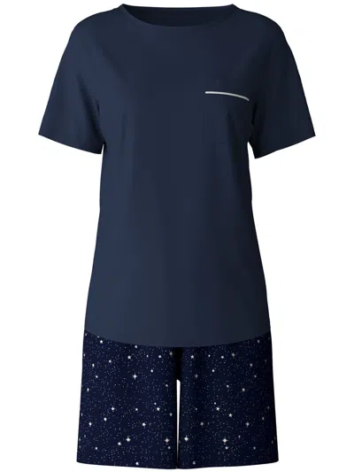 Calida Pocket Star-print Pyjamas In Blue
