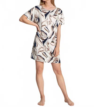 Calida Short-sleeved Sleepshirt In Nature In White