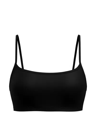 Calida Square-neck Spaghetti-strap Bra In Black
