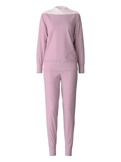Calida Striped-detail Pajamas In Pink