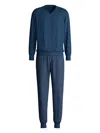 Calida V-neck Chest-pocket Pyjama In Blue