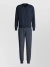 Calida Chest-pocket Patterned Pajama Set In Blue