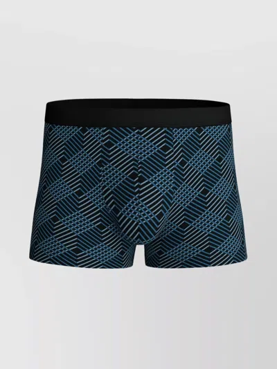 Calida Waistband Stretch Geometric Pattern Underwear Socks In Blue