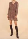 Calie Paris Delphine Dress In Red Floral In Brown