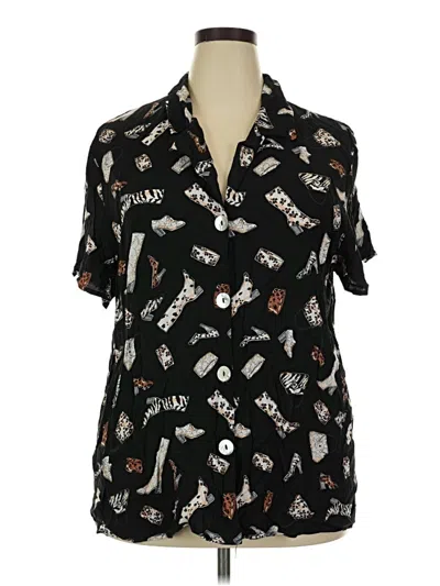 Pre-owned California Concepts Short Sleeve Blouse In Black