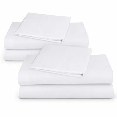 California Design Den Pack Of 2 Super Soft Sheet Sets - 100% Cotton, Lightweight, Velvety-soft Matte Finish, Breathable In White