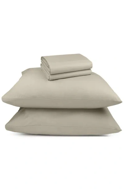 California Design Den Signature Comfort 100% Egyptian Cotton Breatheable Percale Sheet Set In Brown