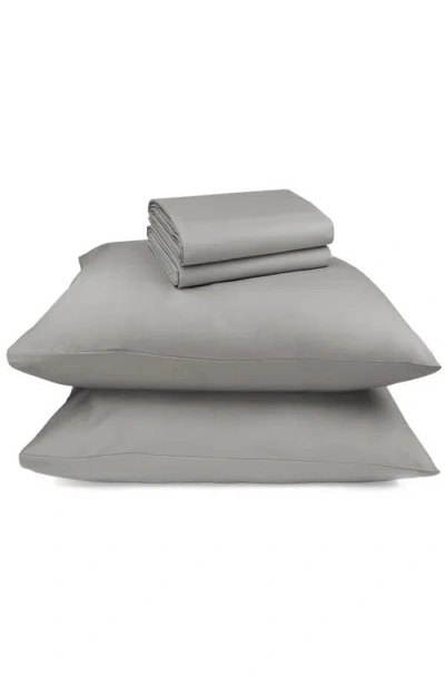 California Design Den Signature Comfort 100% Egyptian Cotton Breatheable Percale Sheet Set In Gray