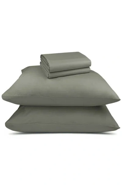 California Design Den Signature Comfort 100% Egyptian Cotton Breatheable Percale Sheet Set In Green