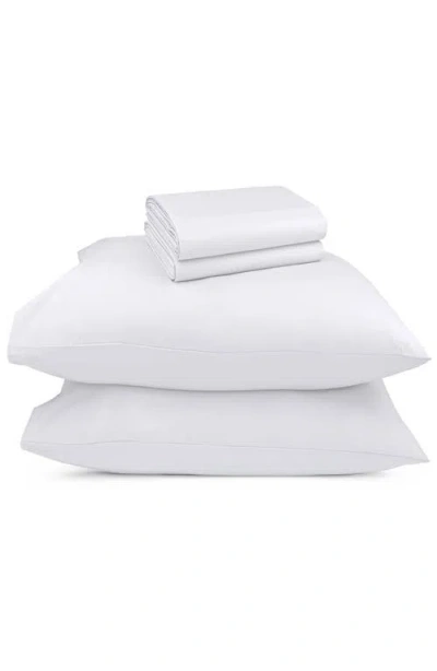 California Design Den Signature Comfort 100% Egyptian Cotton Breatheable Percale Sheet Set In White