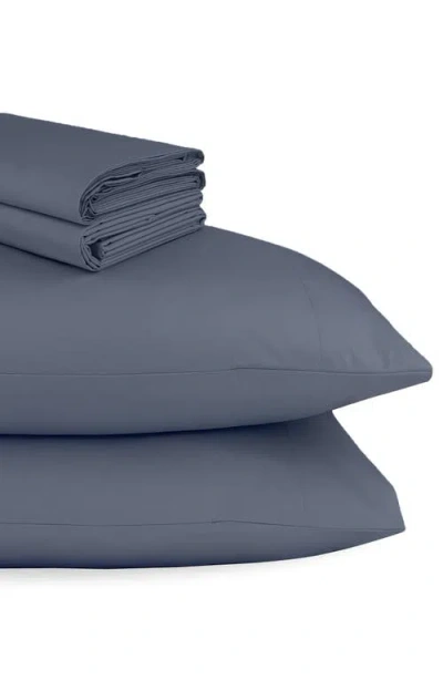 California Design Den Signature Comfort 100% Egyptian Cotton Cool Percale Sheet Set In Blue