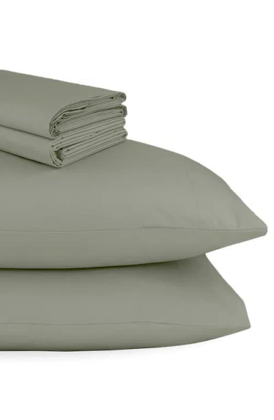 California Design Den Signature Comfort 100% Egyptian Cotton Cool Percale Sheet Set In Green