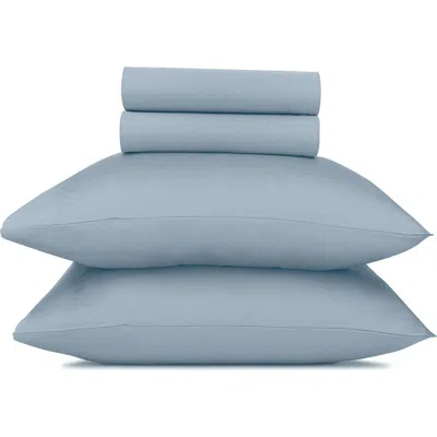 California Design Den Signature Comfort 100% Egyptian Cotton Soft Sateen Sheet Set In Blue