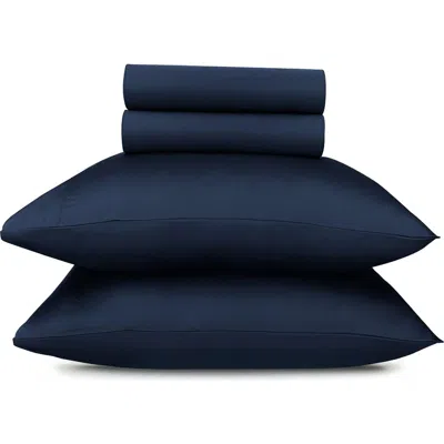 California Design Den Signature Comfort 100% Egyptian Cotton Soft Sateen Sheet Set In Blue