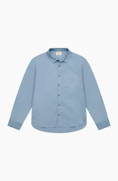 California Incline Oversized Button Down Shirt In Blue