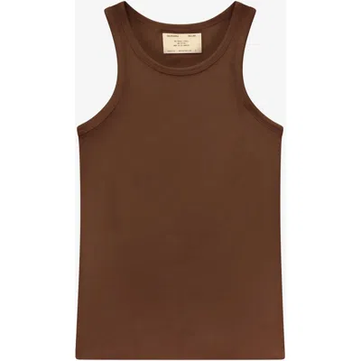 California Incline Ribbed Tank In Brown