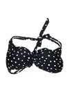 California Sunshine Swimsuit Top Black Polka Dots Pattern Swimwear In Black