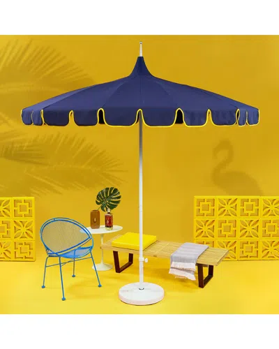 California Umbrella Pagoda Series Patio Umbrella In Navy/yellow