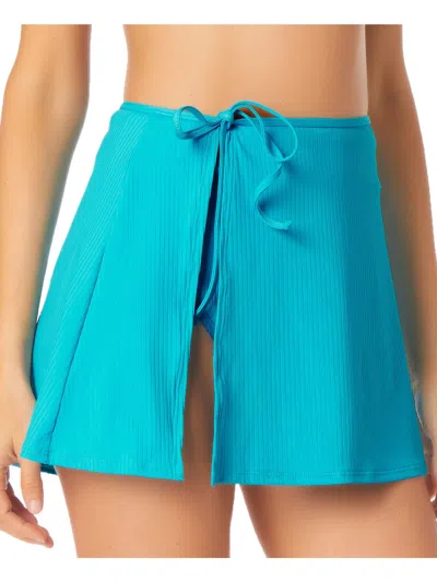 California Waves Juniors Womens Beachwear Side Tie Cover-up In Blue