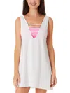 California Waves Juniors Womens Beachwear Strappy Cover-up In White