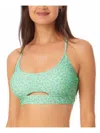 California Waves Juniors Womens Cut-out Lace-up Back Bikini Swim Top In Multi