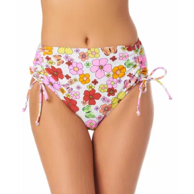 California Waves Juniors Womens Floral Print Cinched Swim Bottom Separates In Multi