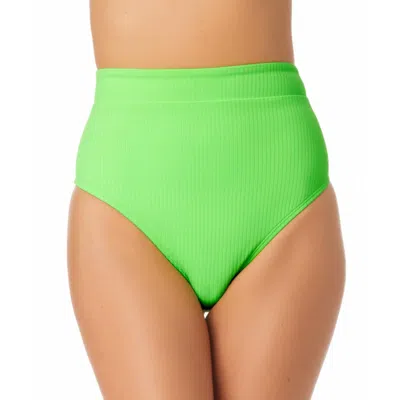 California Waves Juniors Womens High Waist Ribbed Swim Bottom Separates In Green