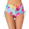 California Waves Juniors Womens Lace-up Floral Print Swim Bottom Separates In Multi