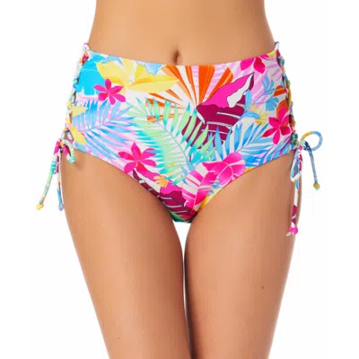 California Waves Juniors Womens Lace-up Floral Print Swim Bottom Separates In Multi