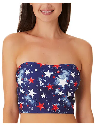 California Waves Juniors Womens Printed Adjustable Bikini Swim Top In Multi