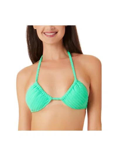 California Waves Juniors Womens Ribbed Terry Cloth Bikini Swim Top In Green