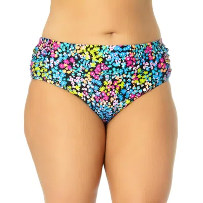 California Waves Plus Womens Floral High-waist Swim Bottom Separates In Multi