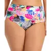 California Waves Plus Womens High Waist Printed Swim Bottom Separates In Multi