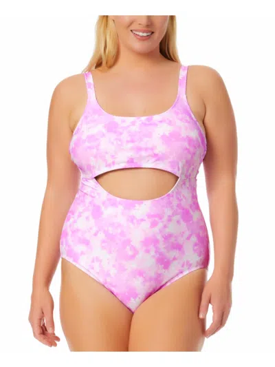 California Waves Plus Womens Tie-dye Cut-out One-piece Swimsuit In Multi