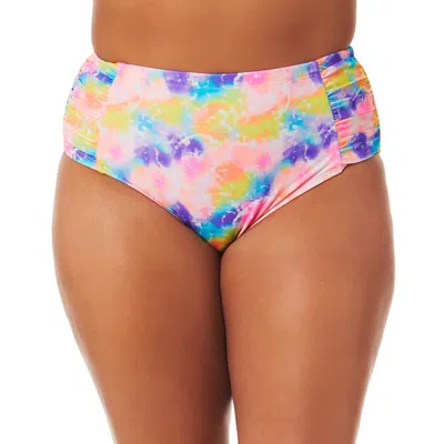 California Waves Plus Womens Tie-dye High-rise Swim Bottom Separates In Multi