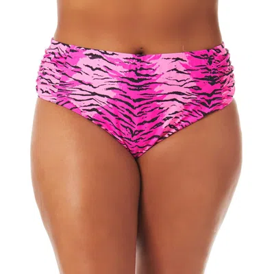 California Waves Plus Womens Tiger High-waist Swim Bottom Separates In Multi