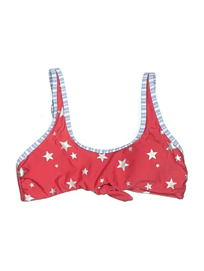 California Waves Swimsuit Top Red Stars Pattern Swimwear