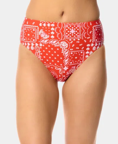 California Waves Women's Bandana Print High-waist Swim Bottoms, Macy's Exclusive In Multi
