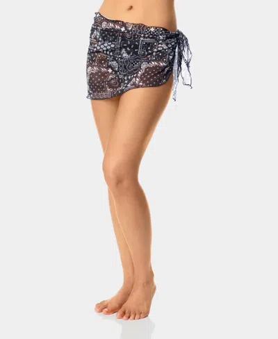 California Waves Women's Bandana Print Swim Cover Up Sarong, Macy's Exclusive In Black