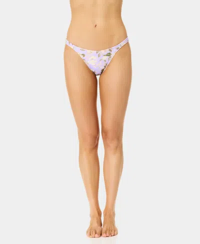 California Waves Women's Blooming Garden Bungee Strap Swim Bottoms In Purple