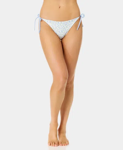 California Waves Women's Ditsy Reversible-tie Side Swim Bottoms In Blue