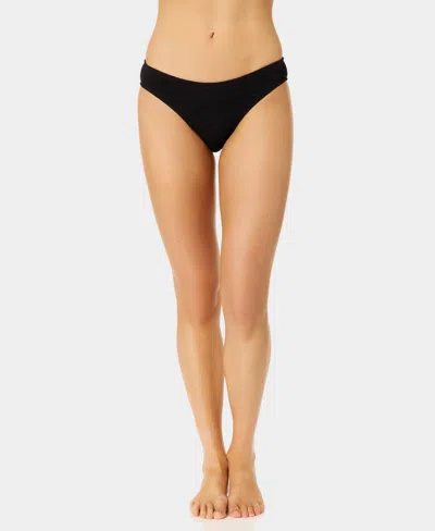 California Waves Women's Solid Low-rise Swim Bottoms In Black
