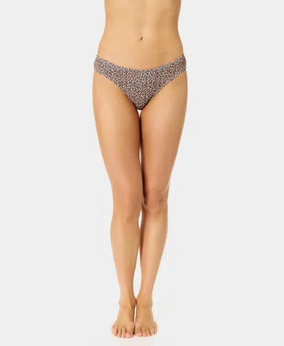 California Waves Women's Solid Low-rise Swim Bottoms In Gray