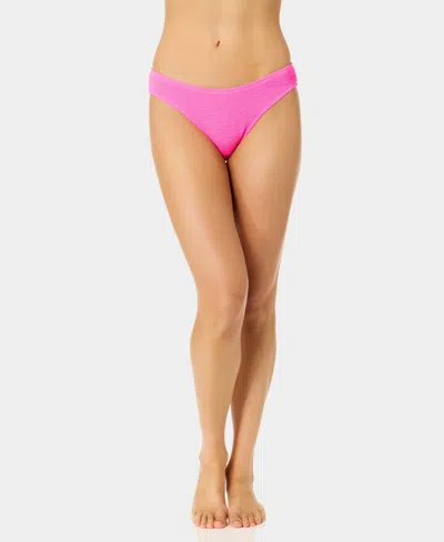 California Waves Women's Solid Low-rise Swim Bottoms In Pink