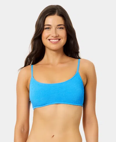 California Waves Women's Solid Scoop Neck Swim Bralette, Macy's Exclusive In Blue